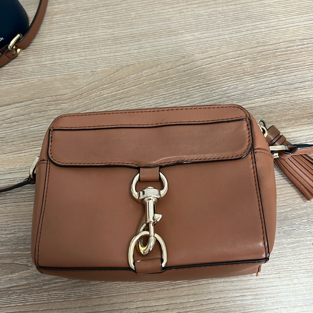 Rebecca Minkoff brown camera bag fairly worn